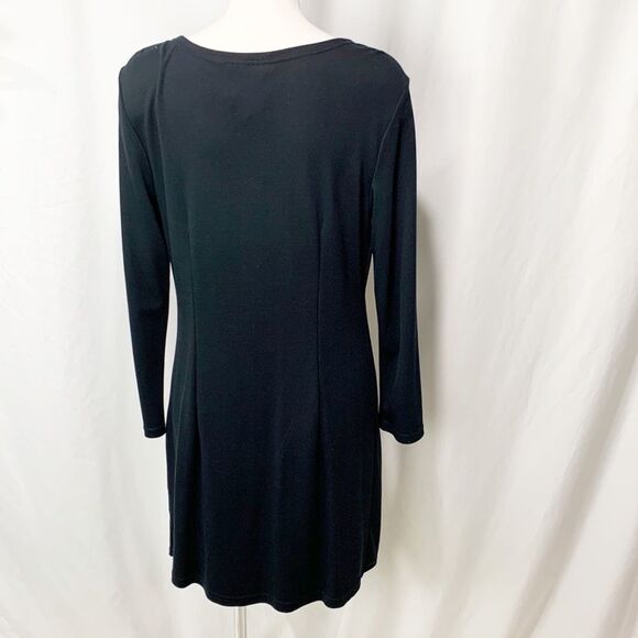 Sail To Sable STS Black Shift Dress w Gold Button Details Medium - Picture 6 of 11